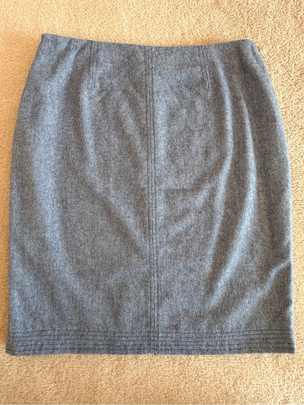 Banana Republic Blue Italian Flannel Pencil Skirt Size 8 Wool Blend Lined Midi